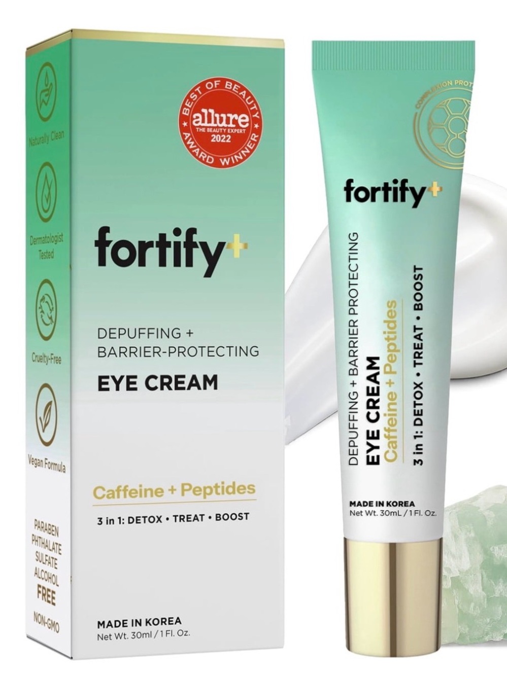 fortify Caffeine + Peptides Depuffing Eye Cream